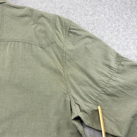 ECKO Unltd Button Up Shirt Men 3XL Green Micro Plaid L/S Epaulets Casual Streetw - Picture 15 of 16